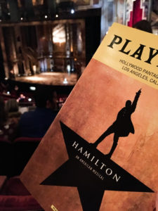 Hamilton Playbill at Hollywood Pantages Theatre in Los Angeles