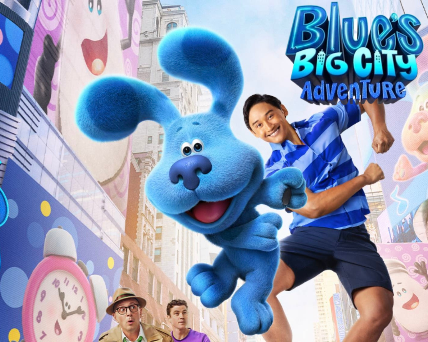 Blue's Clues & You! film, Blue's Big City Adventure featuring hosts Josh, Steve and Joe in New York City