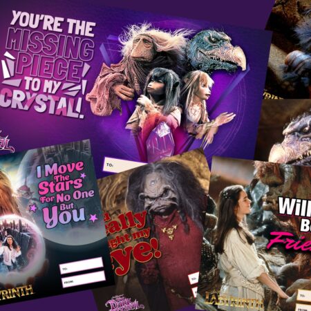 Valentine's Day cards featuring David Bowie in Labyrinth and Jim Henson's The Dark Crystal now streaming in 4K