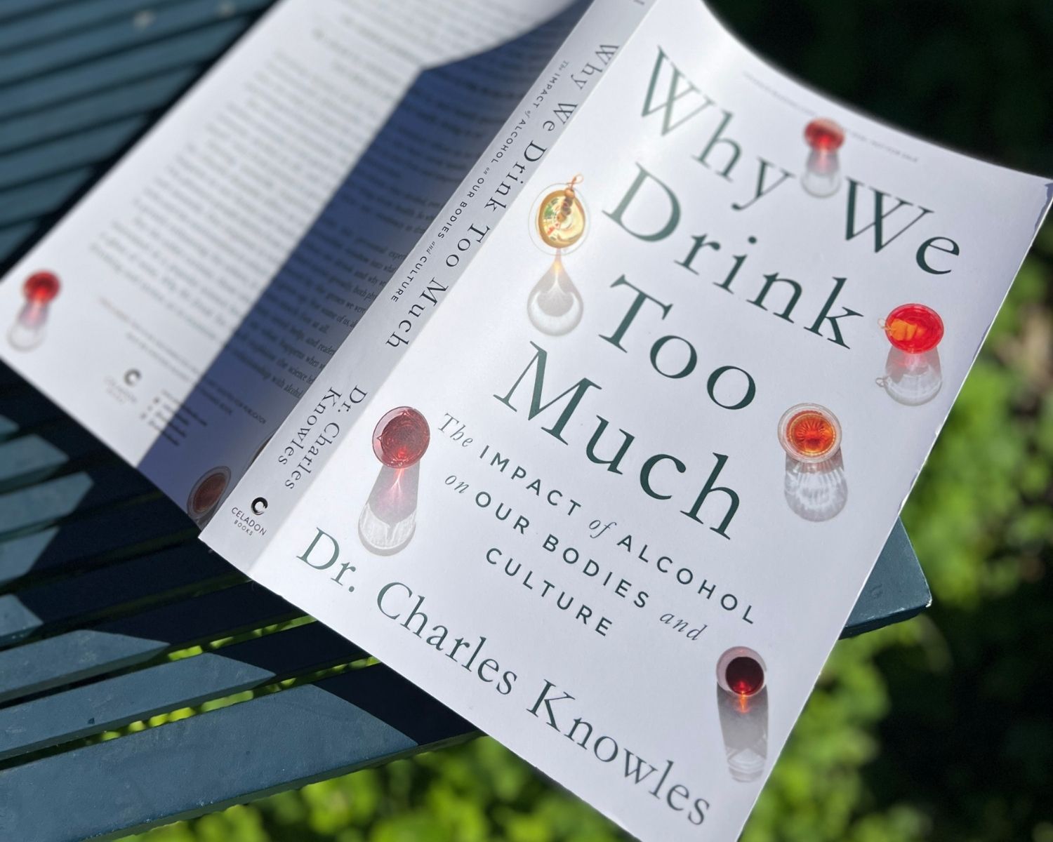 the book "Why We Drink Too Much" by Dr. Charles Knowles propped open to display the current book read for Dry January